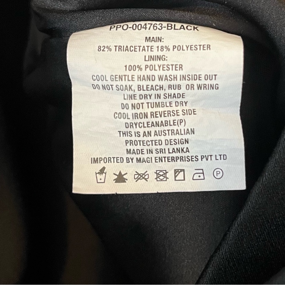Kookai Size 34 Size 6 Black Crop 3/4 Sleeve Blouse Women’s Top Zip Back - Picture 4 of 14